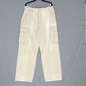 UnionBay Cargo Pants 100% Cotton 36X32 Cream Colour Relaxed Fit Multi-pocket
